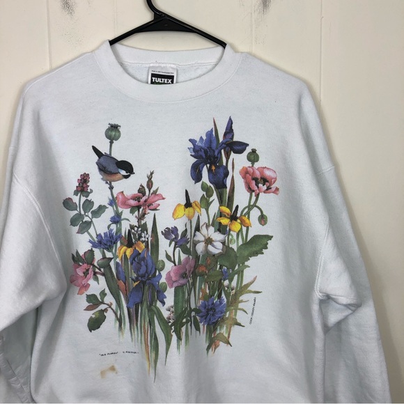 Vintage 90s Tultex Heavyweight Cotton Crewneck Sz M - Picture 4 of 11